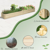 Outsunny 8x2ft Wooden Raised Garden Bed Kit, Elevated Planter with 2 Boxes, Self Draining Bottom and Liner, Patio to Grow Vegetables, Herbs, and Flowers, Natural Outsunny