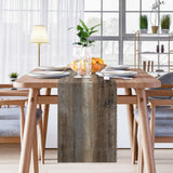 Emvency Farmhouse Table Runner, Abstract Grey and Dark Brown Art Painting for Kitchen Coffee Table Family Dinners Holiday Parties Wedding Events Decor(13x60 inch) Emvency