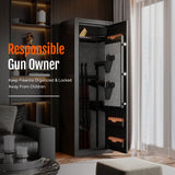 KAER 20 Biometric Gun Safe for Rifles and Pistols, Large Gun Cabinet for Home Rifle, Quick Access Gun Safe with Fingerprint, Rifle Safe with Removable Shelf and Pistol Pocket [No Assembly Required] KAER