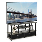 Furinno JAYA Large Stand for up to 55-Inch TV, French Oak, 47. 63(W) x 15. 55(H) x 22. 79(D) Inches., Grey/Black Furinno