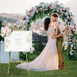 Gold Easel Stand for Sign, Heavy Duty Metal Display Easel with Adjustable Chain, 4-Tier Height Art Easel for Painting, Wedding Sign, Posters & Commercial Display 1 YACONA