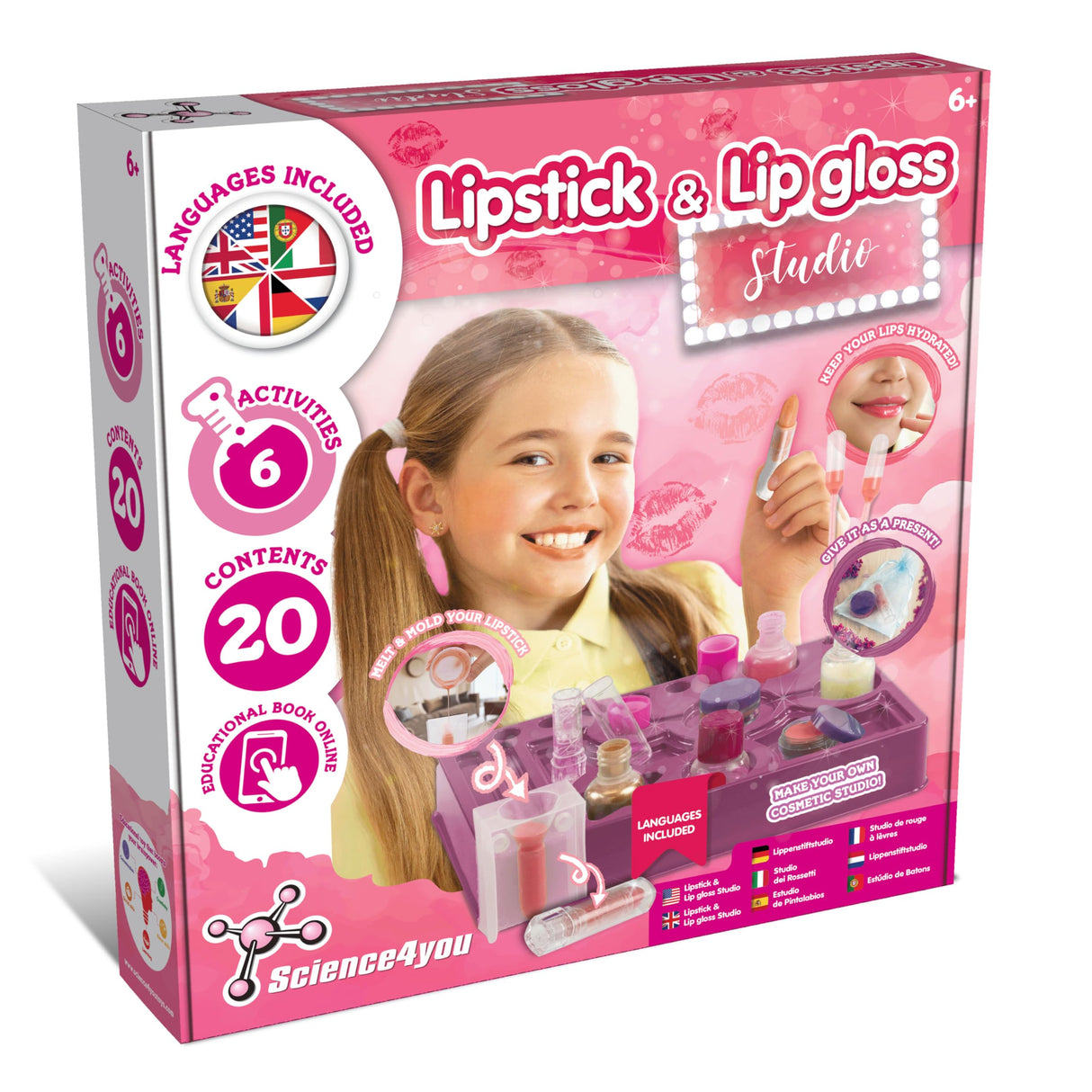 Science4you Lipstick & Lip Gloss Making Kit for Girls – Make Your Own Lip Glosses, Lipsticks & Lip Balm - 7 Beauty Activities for Kids Included, Original Gift for Girls Age 8 9 10 11+ Science4you