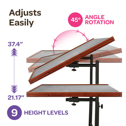 JoyBerri Jigsaw Puzzle Table/Rolling Puzzle Desk - 1500 Piece Puzzle Board with Bonus Puzzle/Portable Jigsaw Puzzle Tables with Drawers and Legs - Height Adjustable for Adults and Kids - WoodArtSupply