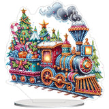 ARPADAMO Diamond Art Tabletop kit for Adult,DIY Diamonds Painting kit,Christmas Train Diamonds Painting for Adult, 7.8x7.6 inch Acrylic Diamonds Painting Board Kit, Special Crystal Diamond ARPADAMO