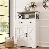 Befrases Antique White Multifunctional Storage Cabinet with Doors and Drawers for Home Organisation Befrases