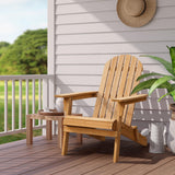 Topeakmart Set of 4 Folding Adirondack Chair Outdoor Weather Resistant Chairs for Patio Deck Garden, Backyard Deck, Fire Pit, Honey Brown Topeakmart