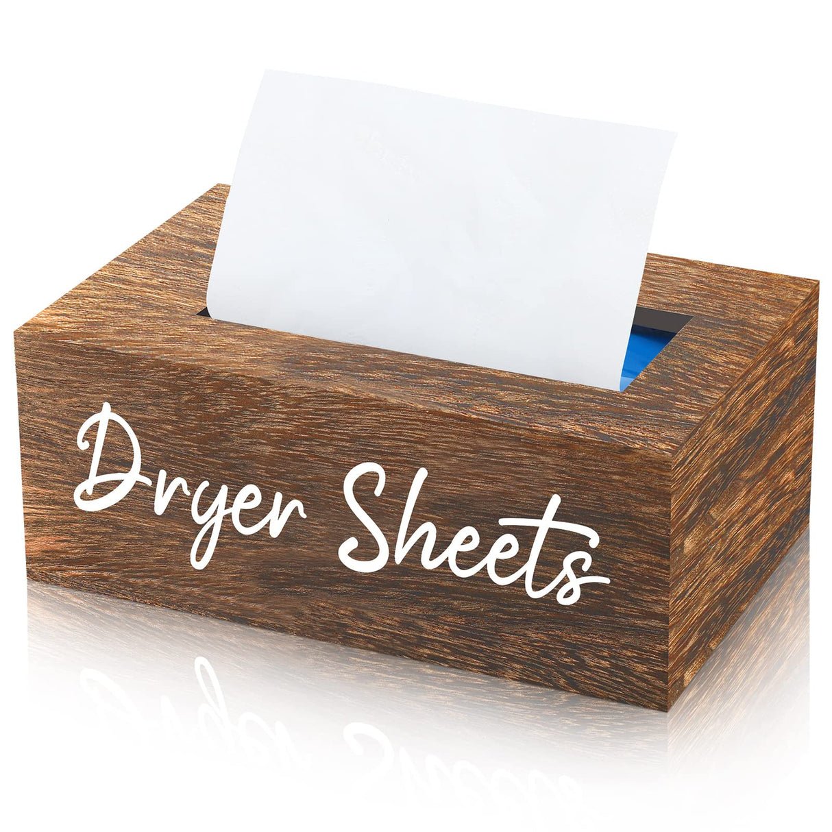 Blulu Dryer Sheet Holder for Laundry Room Wooden Dryer Sheet Container Dryer Sheets Dispenser Box Wooden Container Modern for Organizing Fabric Laundry Pods, 7.87 x 4.72 x 2.75 Inches Blulu