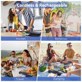 iLAFFUS Cordless Vacuum Sealer Rechargeble Dry & Moist Modes Compact Design Powerful Multi-Functional Food Vacuum Sealer Machine with Cutter for Fruits Vegetables Meat Nuts iLAFFUS