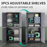 SISESOL Metal Storage Cabinet - 71 Inch Tall Large Steel Utility Locker with 3 Adjustable Shelves & Locking Doors - Garage Storage Cabinets for Tool Storage and Ammo Locker SISESOL