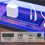 TROOPVILLE King Size LED Headboard with Storage and USB Ports TROOPVILLE