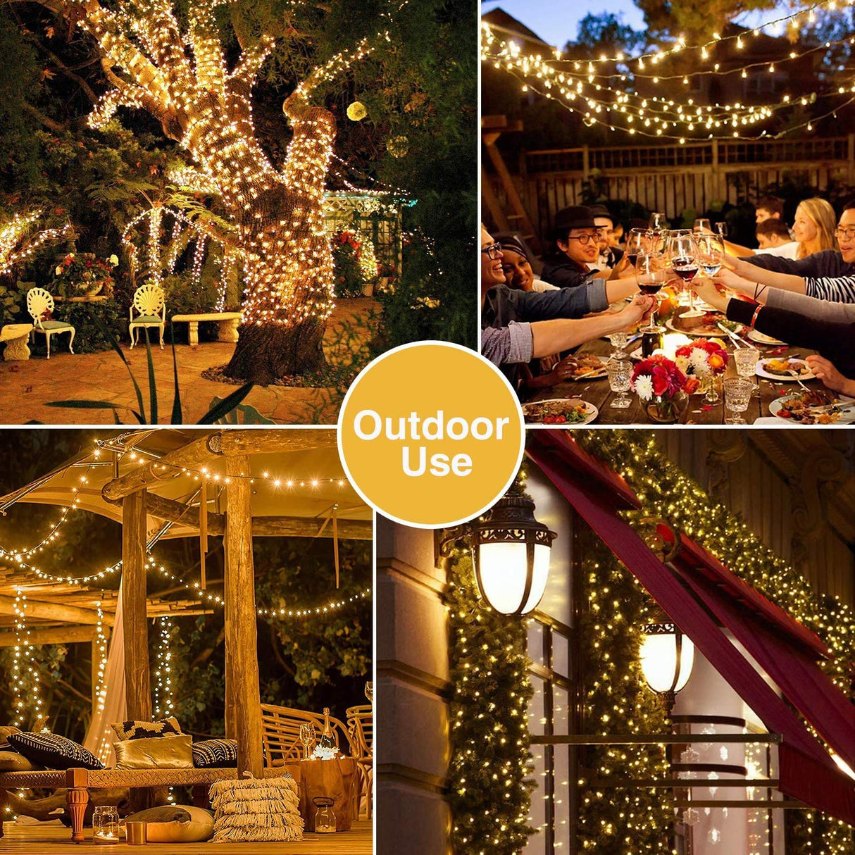 JMEXSUSS 500 LED Warm White Christmas Lights Indoor, 8 Modes Green Wire Christmas Tree Lights Outdoor Waterproof, Twinkle Fairy String Lights Plug in for Xmas Wedding Party Garden Patio JMEXSUSS