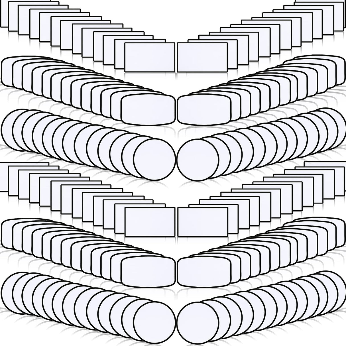 120 Pieces Sublimation Iron-on Patches Fabric Hat Patches 3 Shapes Blank Patches Round Rectangle Sublimation Patches Blank Repair Patches for DIY Crafts Clothing Repair, 3 Shape(Black) WILLBOND