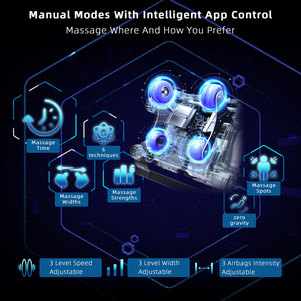 MYTHIA 2026 A303C Massage Chair, Full Body Zero Gravity Recliner with SL Track, Body Scan, 12 Auto Modes, Lumbar Heat, Bluetooth App, Wireless Charge, and Foot Rollers for Home and Office (Black) MYTHIA