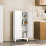 RISTERN White Metal Storage Cabinet, 48" Steel Cabinets for Home Office, Kitchen Pantry Storage Cabinet with Doors and 3 Adjustable Shelves, for Office, Home, Garage, School RISTERN