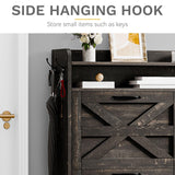 DWVO Dark Rustic Oak Farmhouse Storage Shoe Cabinet with 4-Tier Flip Shoe Storage Cabinet for 24 Pairs, Shoe Organizer with Metal Legs for Entryway, Living Room, Hallway DWVO