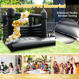 Black Inflatable Bounce House for Outdoor Halloween Decoration Party Backyard Wedding, PVC Halloween Inflatable Bounce House Castle for Kids with Blower(13FT*11.5FT*10FT) Inflantteble