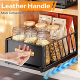 Pull out Cabinet Organizer Fixed with Adhesive Nano Film,Heavy Duty Slide out Pantry Shelves Drawer Storage,Sliding Mesh Cabinet Basket with Handle for Kitchen, Bathroom,Home, 11.8"W X15.7"D X6.2"H Kitstorack