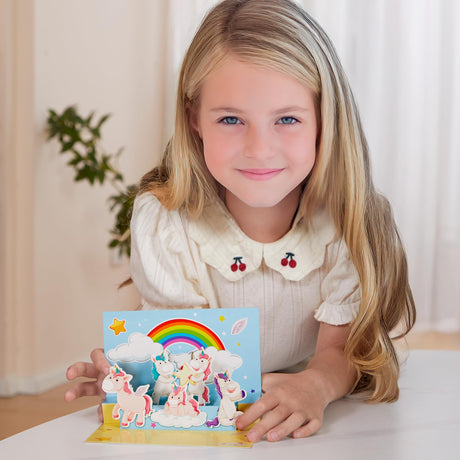 Unicorn Craft Kit for Girls - 12 Projects - Gifts for 5 Year Old Girl - Arts and Crafts for Kids 4-8 - Toys for Ages 5-7 - 4 5 6 7 8 Year Old Girl Birthday Gift - Unicorn Toys for Girls Age 4-6 Dan&Darci