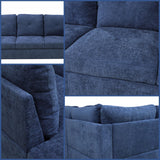 Trygoal Modular L-Shaped Sectional Sofa, Modern Couches with Storage Ottoman & Movable Chaise, Convertible 5-Seater Couch for Bedroom, Apartment & Office, Blue Trygoal