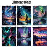 6 Pack Paint by Numbers Kit for Adults-Aurora Adult Paint by Number Kits on Canvas for Beginners,Nature Scenery DIY Acrylic Number Painting Kits for Home Wall Decor Gift 11.8x15.7Inch (Without Frame) RYMILIE