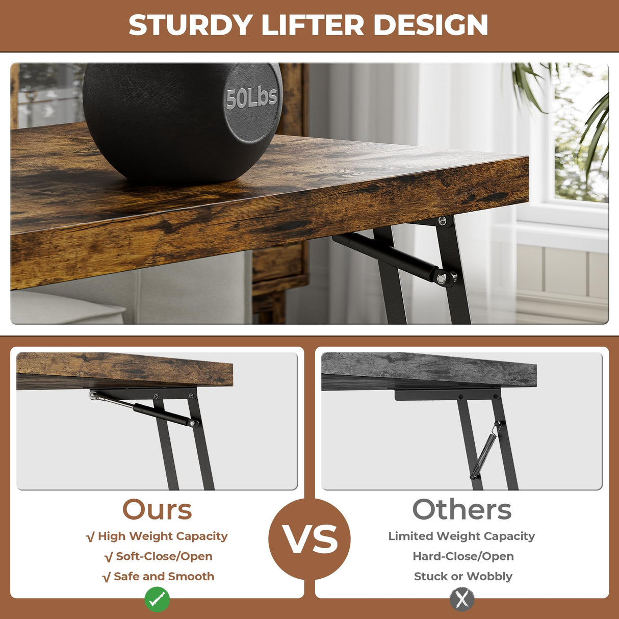 IRONCK Lift Top Coffee Table with Storage, Square Coffee Tables for Living Room with Charging Station and Drawers, Farmhouse Coffee Table with Large Storage Space, White IRONCK