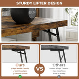 IRONCK Lift Top Coffee Table with Storage, Square Coffee Tables for Living Room with Charging Station and Drawers, Farmhouse Coffee Table with Large Storage Space, White IRONCK