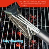 BBQcuker Grill Brush with Scraper, BBQ Cleaning Brush for Outdoor Grill, Grill Cleaner with Stainless Steel Scraper and Bristles,18" Grill Accessories with Stainless Steel Hanger and Plastic Handle BBQCuker