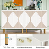 Tribesigns Modern White Storage Cabinet Set, Freestanding Floor Cabinet, Classic 59 inches Sideboard, Wood Buffet Cabinet with Doors, Large Storage Cabinet for Living Room, Dining Room, Garage Tribesigns