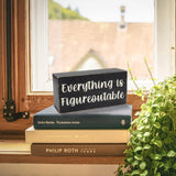 Esur Home Office Desk Black Decor - Inspirational Farmhouse Wooden Box Sign - Everything is Figureoutable esur