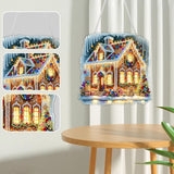 Decor for Home Diamonds Art kit Hanging Decorations, 3 Pack Christmas House Suncatchers Diamonds Painting Kit for Adult Gift Fall DIY 5D Diamonds Dots Special Crystal Diamond Halloween 7.8x7.8 inch Fairyland JinWenn