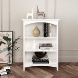 eHemco 3 Tier Bookcase with 2 Arched Supports, 40 Inches, White eHemco
