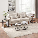 VASAGLE Side Tables Set of 2, Small End Table, Nightstand for Living Room, Bedroom, Office, Bathroom, Greige and Black ULET272B02 VASAGLE