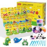 Air Dry Clay for Kids, 12 Animals Modeling Clay Kit with 8 Sculpting Tools and Clear Acrylic Sheet, Soft & Non-Sticky, Safe & Non-Toxic Magic Clays, DIY Arts & Crafts Creative Gift for Boys & Girls Maxsolve