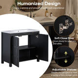 LUMISOL 36" Bathroom Vanity with Sink Combo, Modern Single Bathroom Vanity with 2 Soft-Closing Doors, Adjustable Shelf, Freestanding Bathroom Storage Cabinet with Undermount Sink, Espresso LUMISOL