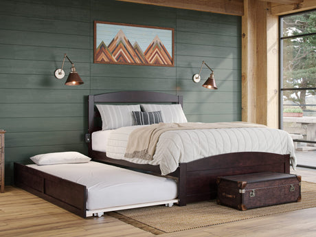 AFI, Warren Full Platform Bed with Matching Footboard & Twin Trundle, Espresso AFI