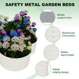 2 Pack Galvanized Raised Garden Bed – 4x4x1ft Raised Beds-Coated Metal Planter Box with Floral Edge, Easy Assembly Rust-Resistant Outdoor/Indoor Garden Box for Vegetables, Flowers, Herbs, White GarveeHome