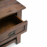 SIMPLIHOME Monroe Solid Acacia Wood 22 inch wide Square Rustic End Side Table in Distressed Charcoal Brown with Storage, 1 Drawer, for the Living Room and Bedroom SIMPLIHOME