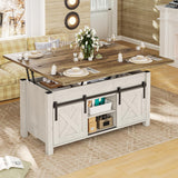 SEDETA Lift Top Coffee Table, 4 in 1 Multi-Function Convertible Coffee Tables with Storage and Hidden Compartment, Farmhouse Coffee Table Converts to Dining Table for Living Room, Brown Top SEDETA