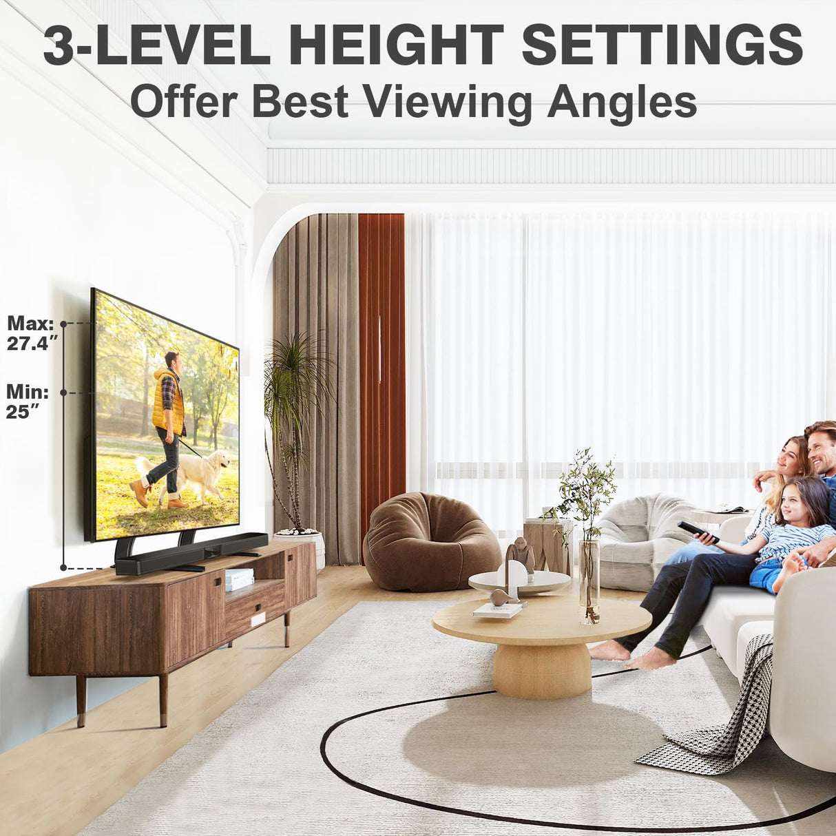 TAVR Universal Table Top TV Stand Mount for 27 30 32 37 40 43 47 50 55 60 65 Inch LCD LED Flat/Curved Screen TVs, Height Adjustable TV Legs, Strong TV Base Holds up to 88 lbs, Max VESA 800x500mm TAVR Furniture