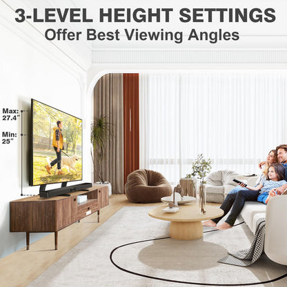 TAVR Universal Table Top TV Stand Mount for 27 30 32 37 40 43 47 50 55 60 65 Inch LCD LED Flat/Curved Screen TVs, Height Adjustable TV Legs, Strong TV Base Holds up to 88 lbs, Max VESA 800x500mm