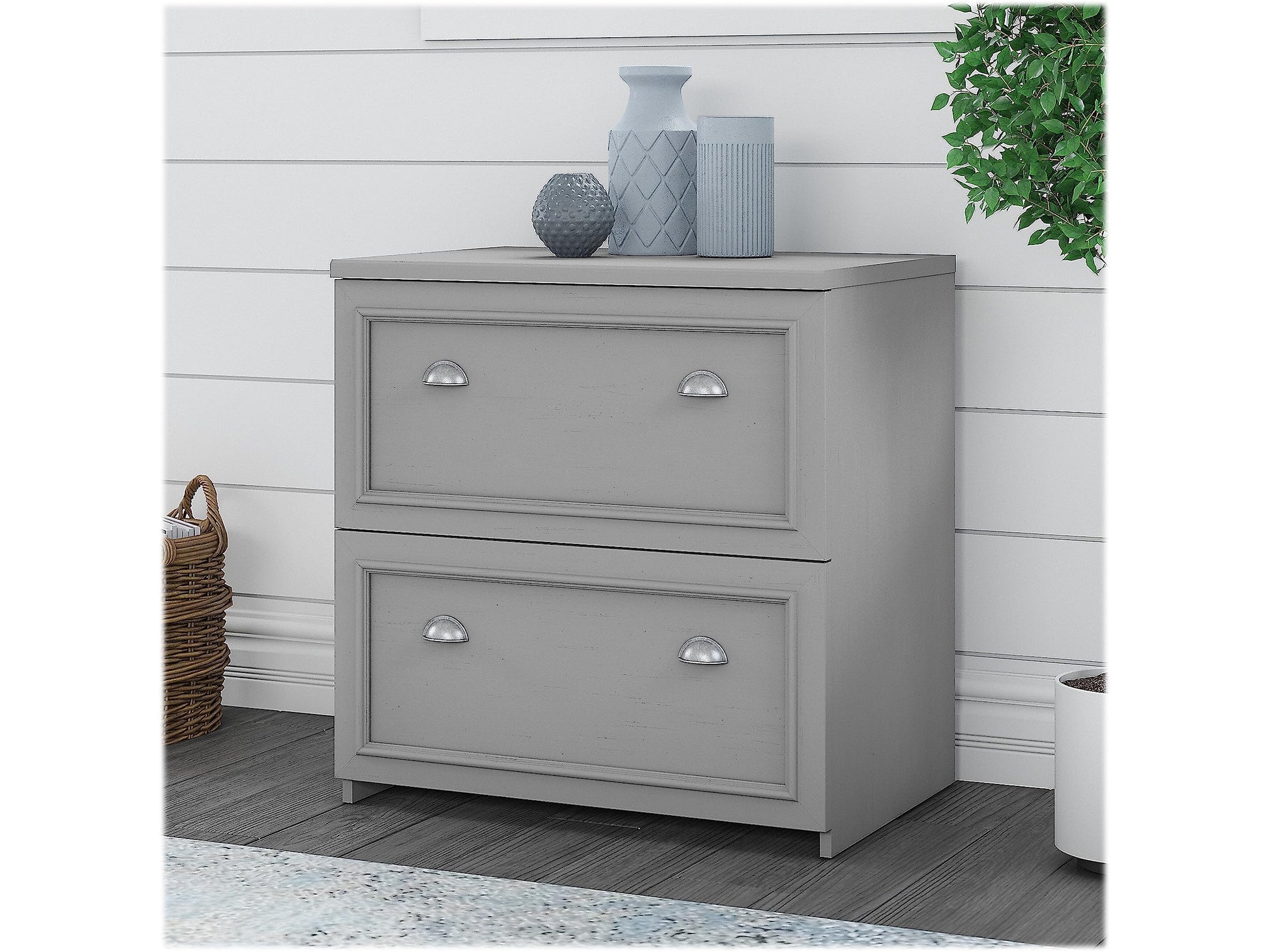 Bush Furniture BSH24468203 Somerset 2-Drawer Lateral File Cabinet, Letter/Legal, Cape Cod Gray, 30-Inch - WoodArtSupply