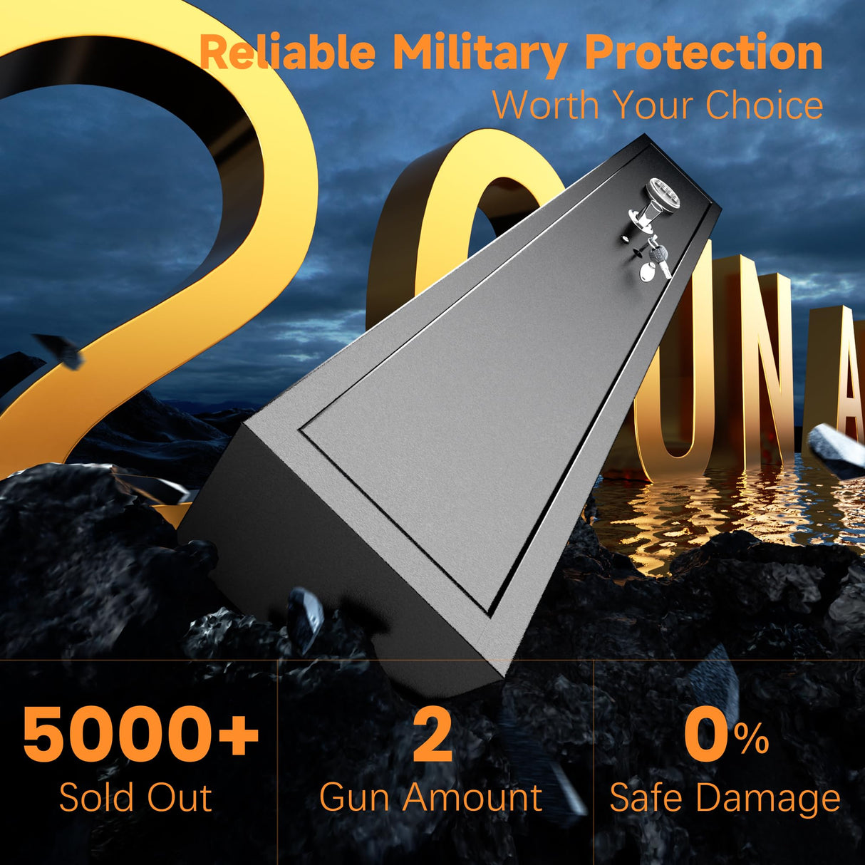 INTERGREAT 2-6 Gun Safe, Gun Cabinet for Rifles, Rifle Gun Safes for Home,Quick Access Rifle Safe with Digital Keypad INTERGREAT