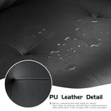 VAMEPOLE Sofa Couch, 60" Loveseat Sofa for Living Room, Mid Century Mini Black Couch, Tufted Leather Love Seat Furniture, Comfy Office Sofa 2 Seat, Small Couches for Small Spaces, Bedroom, Apartment VAMEPOLE