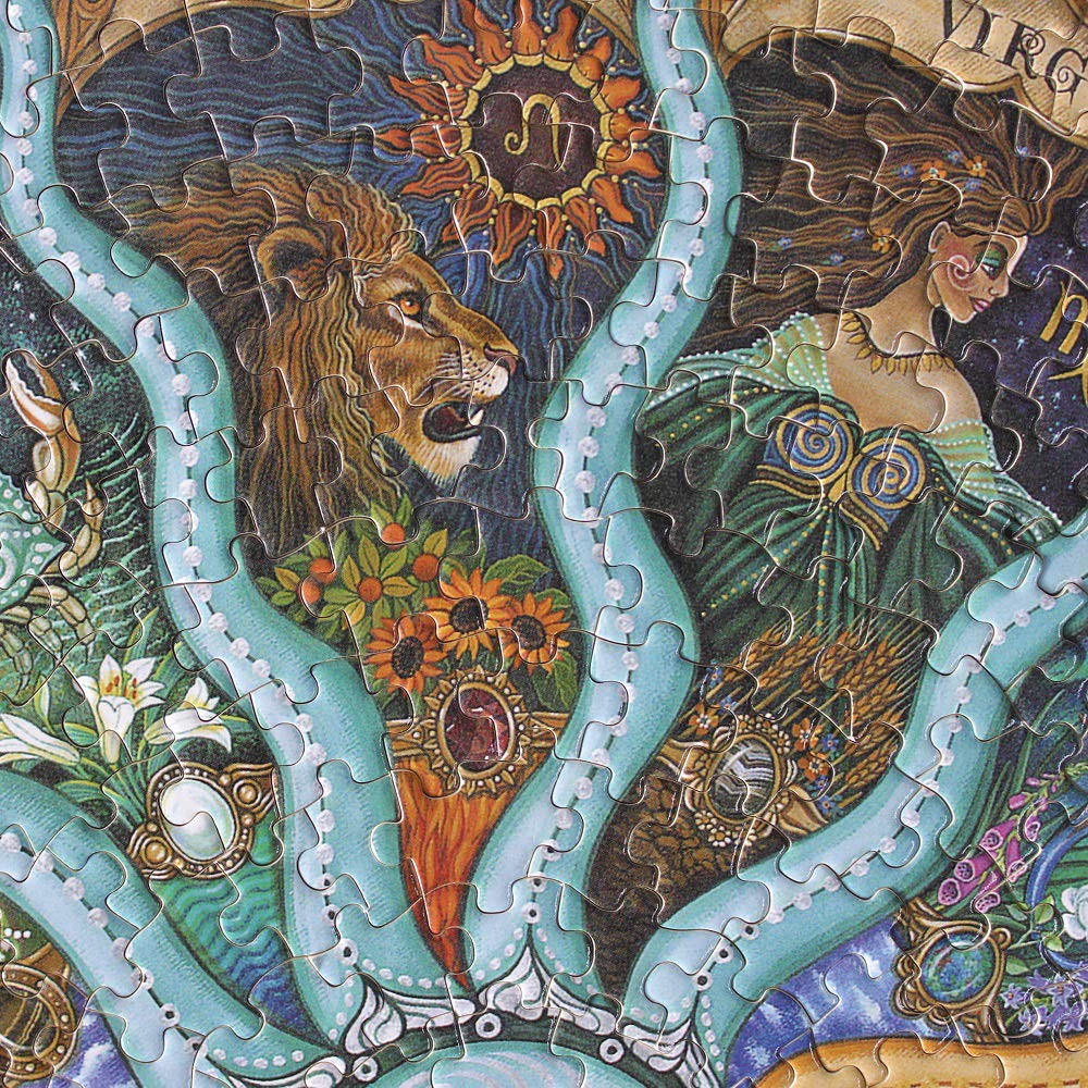 Moruska 500 Piece Puzzles for Adults- Zodiac Constellation Puzzle- Round Mandala Astrology Jigsaw Puzzle Cool and Challanege Moruska