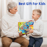 EggSun Wooden Puzzles for Kids Ages 4-6, 6 Packs 24Pcs Solar System States World Map Wooden Puzzles for Kids 3 4 5 6 Year Old, Preschool Educational Brain Toys Gifts for Boys and Girls EggSun