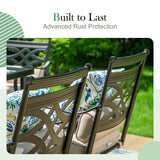 Sophia and William Outdoor Patio Dining Set for 6, Outdoor Table and Chairs, Removable Seat Cushions, 4 Fixed，2 Swivel Chairs, 59" Black Patio Dining Table Sophia & William