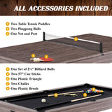 Barrington Billiards Monteray 7’ Drop Pocket Pool Table, 3-in-1 Dining Top & Table Tennis with Game Accessories & Rolling Storage Caddy Barrington Billiards