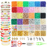 Redtwo 6800 pcs Clay Beads Bracelet Making Kit, Friendship Bracelet Kits Flat Beads for Jewelry Making, Polymer Heishi Set for Bracelet Necklace DIY Crafts Gift for Girls Ages 6-12 Redtwo