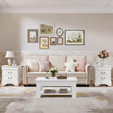 Yaheetech Fully-Assembled Nightstands Set of 2, 2-Drawer Nightstands Large Classic Bedside Tables with Storage, Wooden Painted Storage Cabinet for Bedroom, 21.5″L×16″W×24.5″H, White Yaheetech