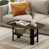 Furinno Simple Design Coffee Table, Amber Pine/Black Furinno